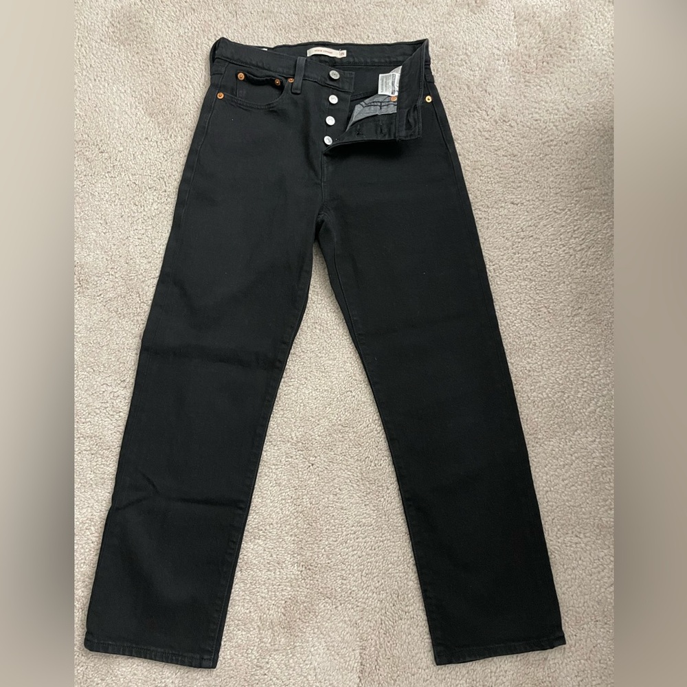 Levi’s Wedgie Straight Black Jeans 25 waist 25 inseam